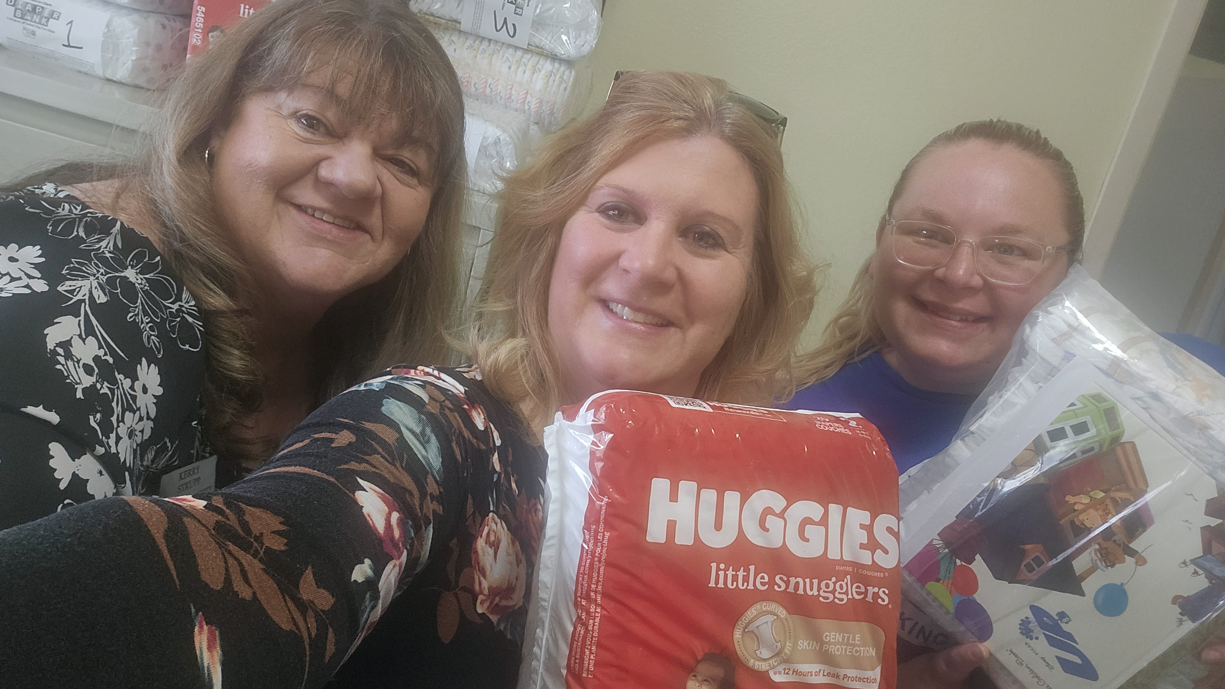 Volunteers with diapers